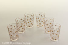 White and Gold Floral Shot Glasses