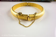 Crown Trifari Gold Coloured Textured Bangle