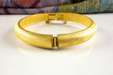 Crown Trifari Gold Coloured Textured Bangle