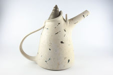 Large Grey and White Studio Pottery Teapot