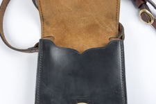 Small Black Leather Shoulder Cartridge Bag