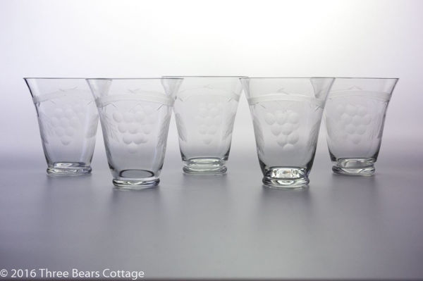 Edwardian Etched Glass Tumblers