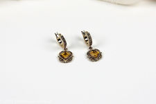 Monet Citrine Rhinestone Earrings