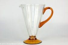 Glass  Cocktail Jug with Amber Handle and Foot