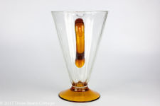 Glass  Cocktail Jug with Amber Handle and Foot