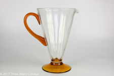 Glass  Cocktail Jug with Amber Handle and Foot