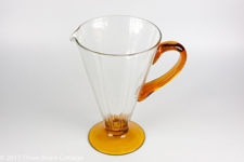 Glass  Cocktail Jug with Amber Handle and Foot