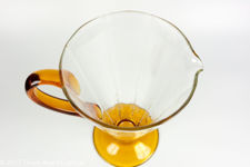 Glass  Cocktail Jug with Amber Handle and Foot