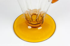 Glass  Cocktail Jug with Amber Handle and Foot