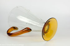 Glass  Cocktail Jug with Amber Handle and Foot