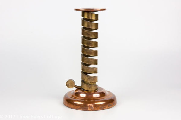Copper and Brass Spiral Ejector Candlestick
