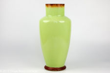 Victorian Hand-Painted Green Glass Vase