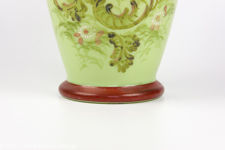 Victorian Hand-Painted Green Glass Vase