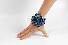 Butler & Wilson Blue Crystal Flower Bracelet