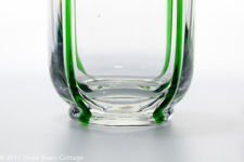 Ollivant & Botsford Silver Mounted Green Trailed Glass Decanter