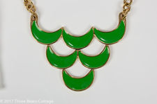 Monet Green Enamel Bib Necklace