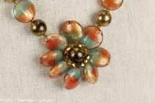 Butler & Wilson Multi Coloured Pebble Bead Flower Necklace