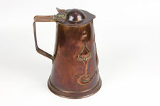 Joseph Sankey & Sons Art Nouveau Copper Lidded Pot