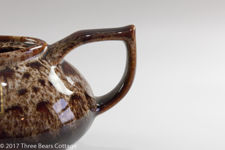 Fosters Pottery Brown Honeycomb Drip Glaze Teapot