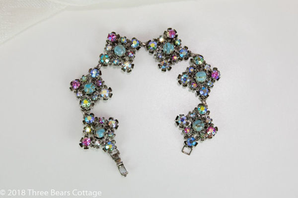 Turquoise and Aurora Borealis Crystal Bracelet