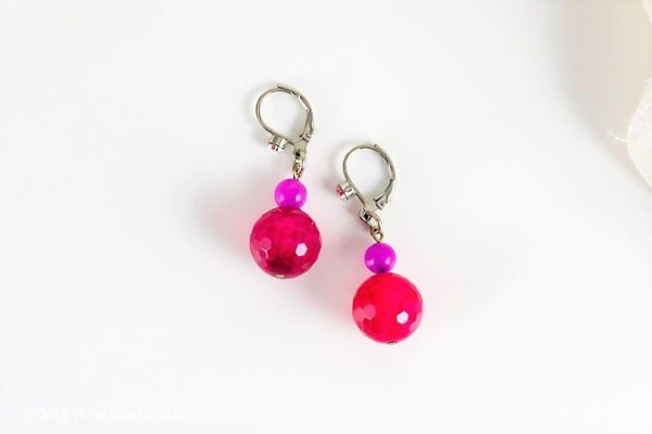 Butler & Wilson Magenta and Pink Dual Crystal Globe Earrings