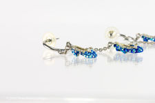 Butler & Wilson Blue Diamante Shoe Earrings