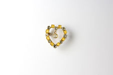 Gold Plated Crystal Pendant Heart Brooch