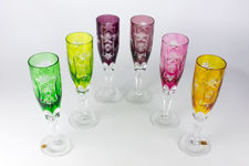 Nachtmann Traube Coloured Lead Crystal Champagne Flutes