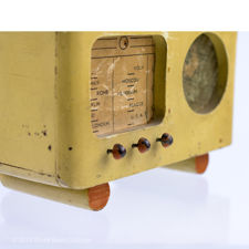 Angled view of Wooden Vintage Radio Money Box