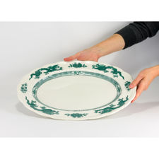 Size demonstration of Booths of Staffordshire 1920s "Green Dragon" Platter