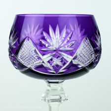 Close up of pattern of Val St. Lambert Berncastel Cut crystal wine glass