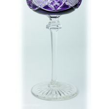 Close up of stem of Val St. Lambert Berncastel Cut crystal wine glass
