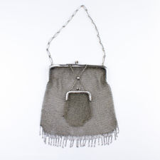 Main view of  an Antique Silver Chainmail Mesh Evening Bag & Purse