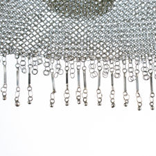 Tassels on  an Antique Silver Chainmail Mesh Evening Bag & Purse
