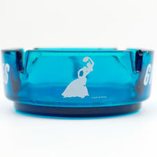 Gypsy logo view of blue glass Gitanes ashtray