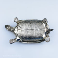 Underneath view of a Silver Plated Turtle Trinket Box