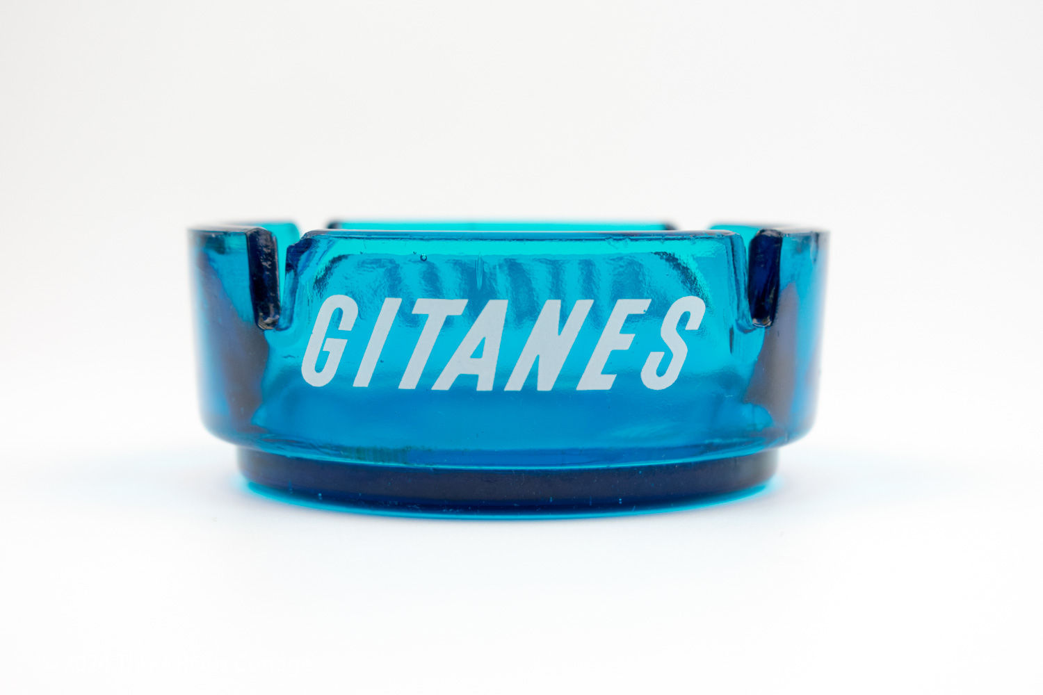 Gitanes Blue Glass Ashtray by Opalex