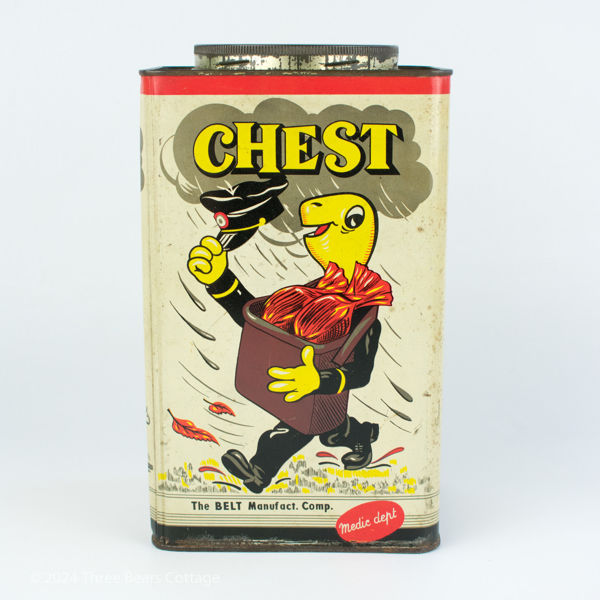 Front view of a large retail Chest brand cough sweets tin