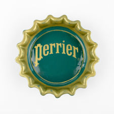 Main view of Green and Yellow Perrier Bottle Cap Ashtray