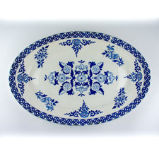 Main view of Société Céramique Rouen Blue & White Serving Dish 